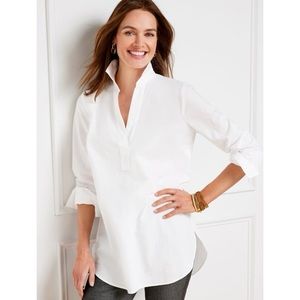 Talbots Poplin Button Back Tunic